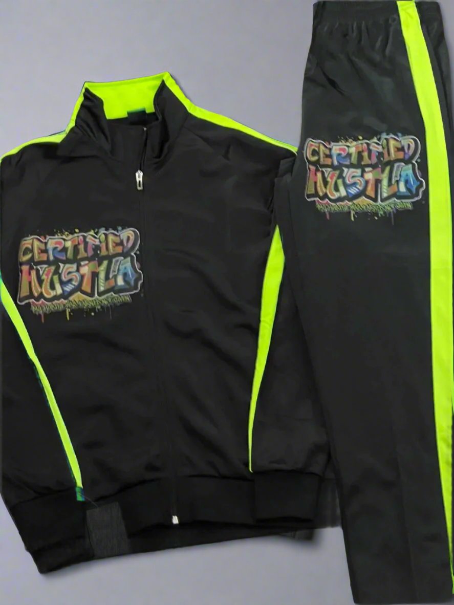 Certified Hustla Neon Graffiti Tracksuit